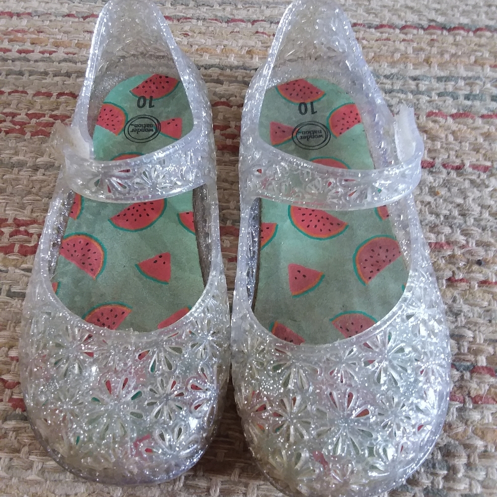 Clear glitter jellies